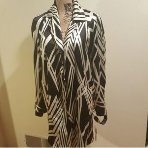 Vintage 2000s NWT Deadstock Jones New York Abstract Silk Blend Trench Coat